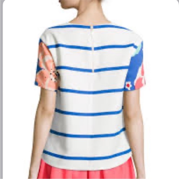 🟣4/$20 Kate Spade Short Sleeve Floral Ramona Blouse Top 0 - Picture 2 of 5